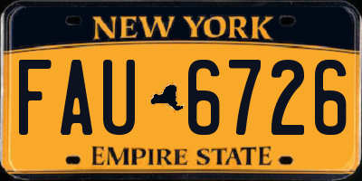 NY license plate FAU6726