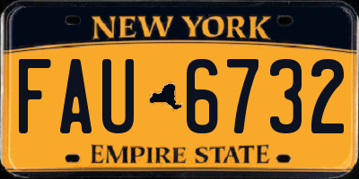 NY license plate FAU6732
