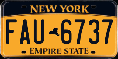 NY license plate FAU6737