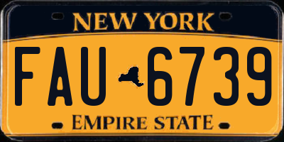 NY license plate FAU6739