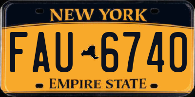 NY license plate FAU6740