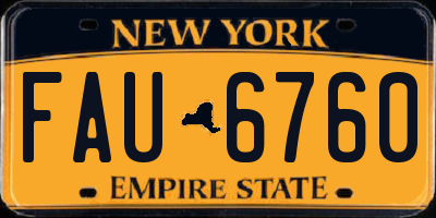 NY license plate FAU6760