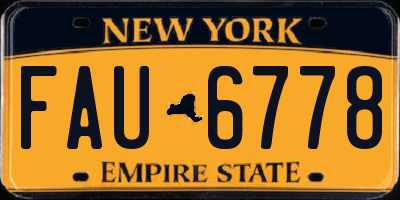 NY license plate FAU6778