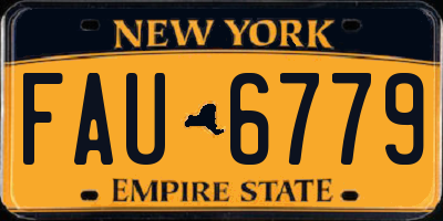 NY license plate FAU6779