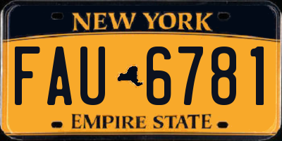 NY license plate FAU6781
