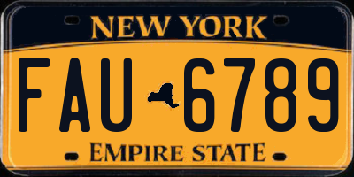 NY license plate FAU6789