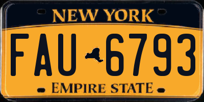 NY license plate FAU6793