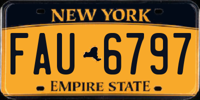 NY license plate FAU6797
