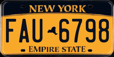 NY license plate FAU6798