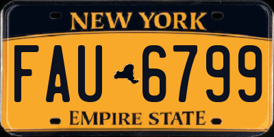 NY license plate FAU6799