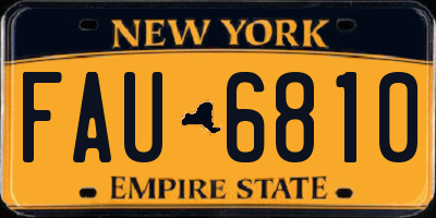 NY license plate FAU6810