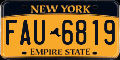 NY license plate FAU6819