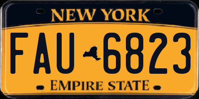 NY license plate FAU6823