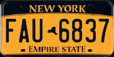 NY license plate FAU6837