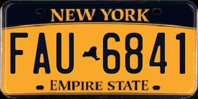 NY license plate FAU6841