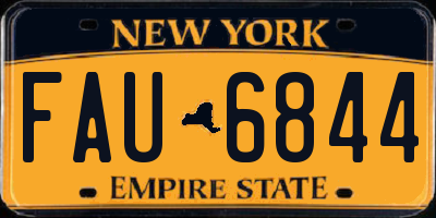 NY license plate FAU6844