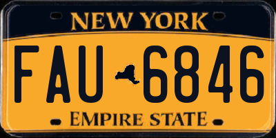 NY license plate FAU6846