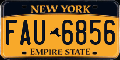 NY license plate FAU6856