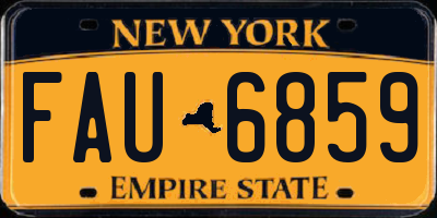 NY license plate FAU6859
