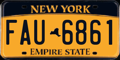 NY license plate FAU6861