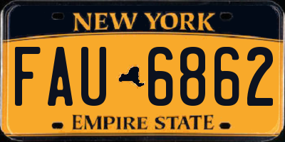 NY license plate FAU6862