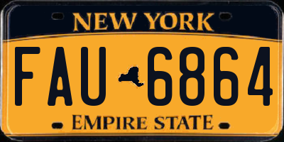 NY license plate FAU6864