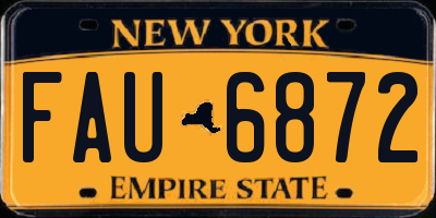 NY license plate FAU6872
