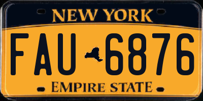 NY license plate FAU6876