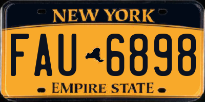 NY license plate FAU6898