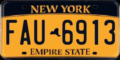 NY license plate FAU6913
