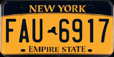 NY license plate FAU6917