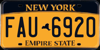 NY license plate FAU6920