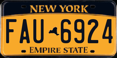 NY license plate FAU6924