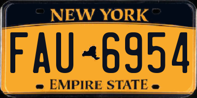 NY license plate FAU6954