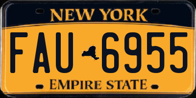 NY license plate FAU6955