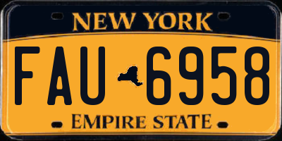 NY license plate FAU6958