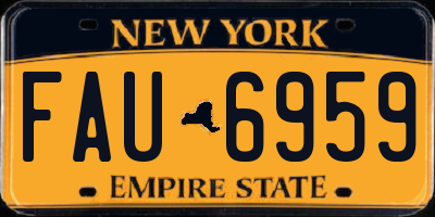 NY license plate FAU6959