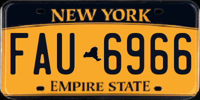 NY license plate FAU6966