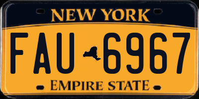 NY license plate FAU6967