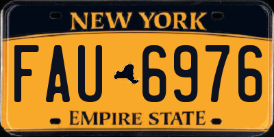 NY license plate FAU6976