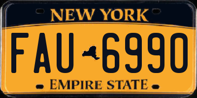 NY license plate FAU6990