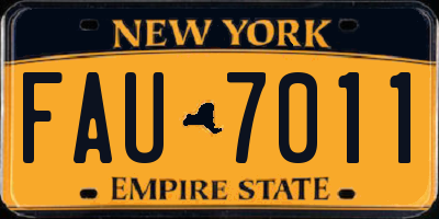 NY license plate FAU7011