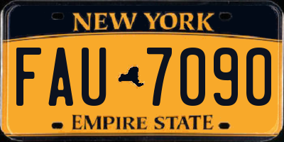 NY license plate FAU7090