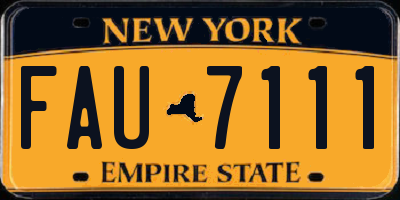 NY license plate FAU7111