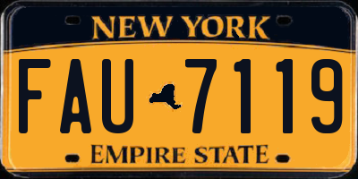 NY license plate FAU7119