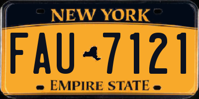 NY license plate FAU7121