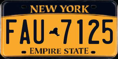 NY license plate FAU7125