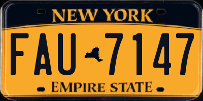 NY license plate FAU7147