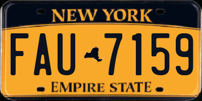 NY license plate FAU7159