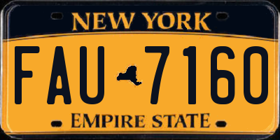 NY license plate FAU7160